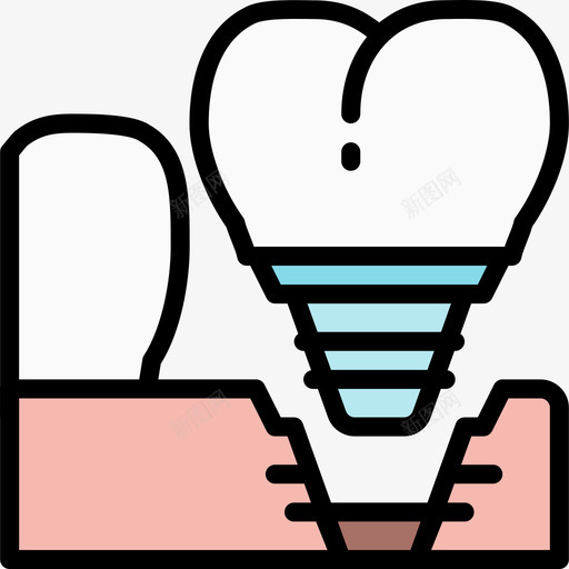 牙齿牙科2线颜色图标svg_新图网 https://ixintu.com 牙科2 牙齿 线颜色