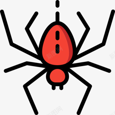 蜘蛛自然49线形颜色图标图标