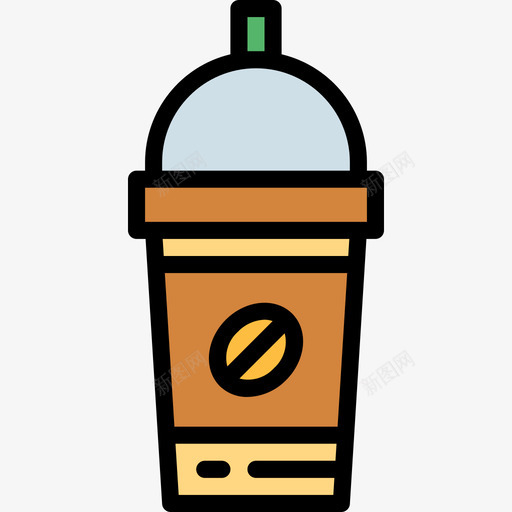 冰咖啡咖啡店52线性颜色图标svg_新图网 https://ixintu.com 冰咖啡 咖啡店52 线性颜色