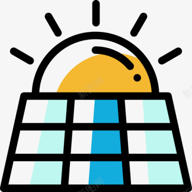 太阳能电池板生态119颜色省略图标图标