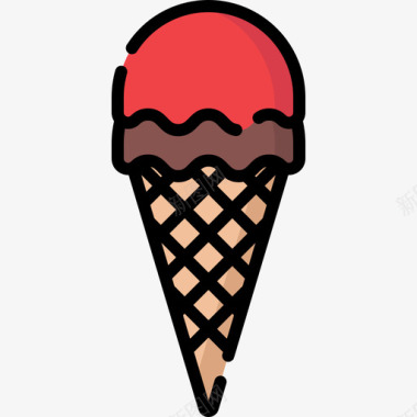冰淇淋夏季派对11线性颜色图标图标