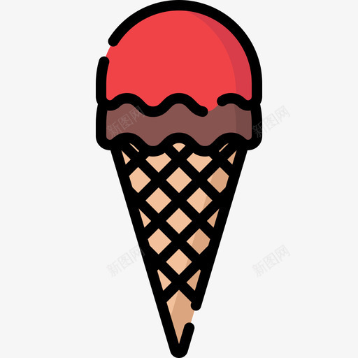 冰淇淋夏季派对11线性颜色图标svg_新图网 https://ixintu.com 冰淇淋 夏季派对11 线性颜色