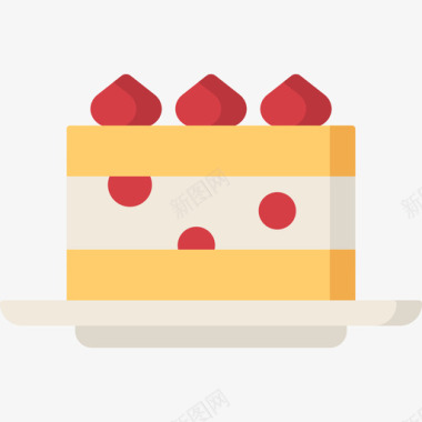 蛋糕块面包房50扁平图标图标