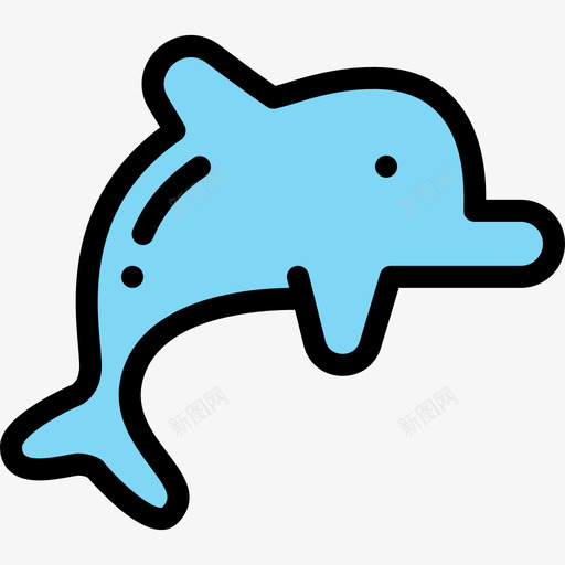 海豚海洋生物22线性颜色图标svg_新图网 https://ixintu.com 海洋生物22 海豚 线性颜色