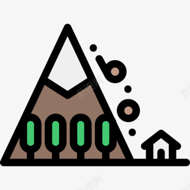 滑坡自然灾害8线状颜色图标图标
