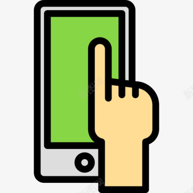 智能手机用户界面19线性颜色图标图标