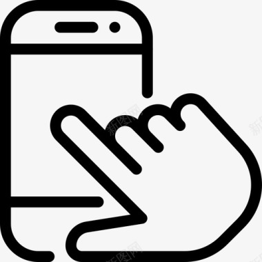 智能手机触摸手势6线性图标图标