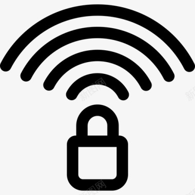 Wifi信号互联网安全37线性图标图标