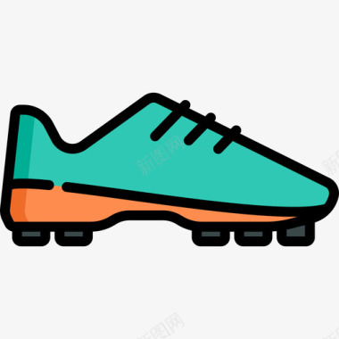足球鞋activelifestyle10线性颜色图标图标