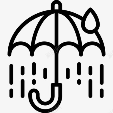 雨142号天气线性图标图标