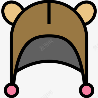 帽子55岁婴儿线性颜色图标图标