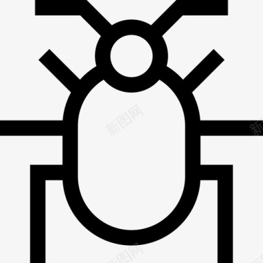 甲虫昆虫4线状图标图标