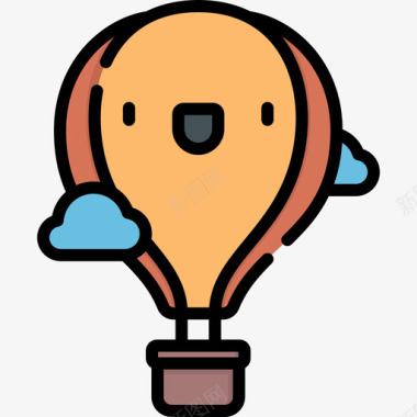 热气球旅行49线性颜色图标图标