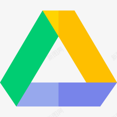 GoogleDrive社交媒体49平坦图标图标