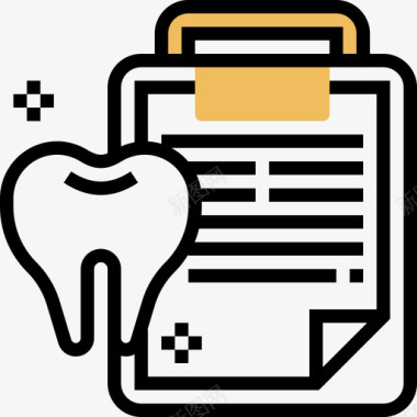 健康报告牙医6黄影图标图标
