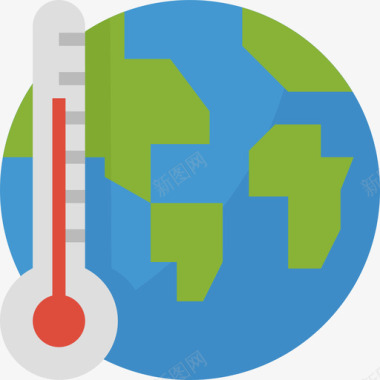 全球变暖生态学93平坦图标图标