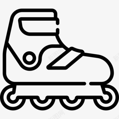 溜冰鞋积极生活方式9直线型图标图标