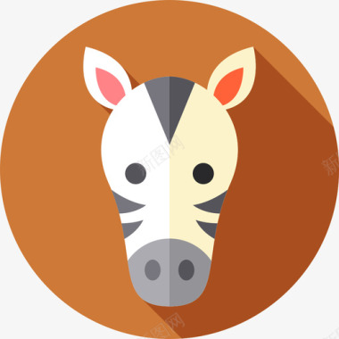 斑马野生动物18平坦图标图标