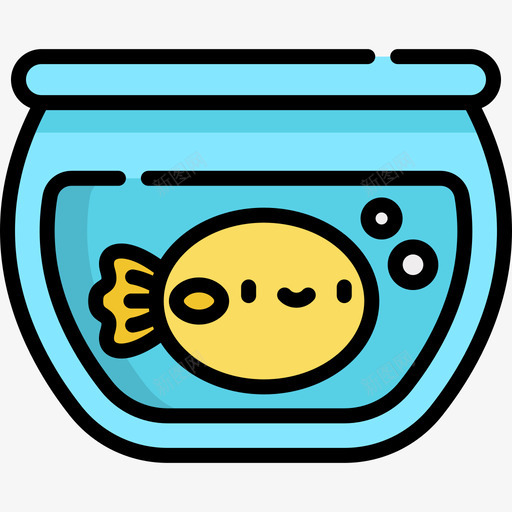 鱼缸居家生活8线性颜色图标svg_新图网 https://ixintu.com 居家生活8 线性颜色 鱼缸