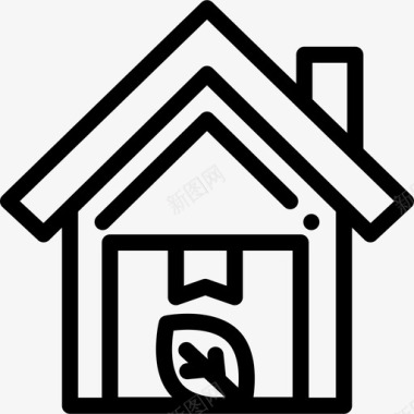 住宅温室5线性图标图标