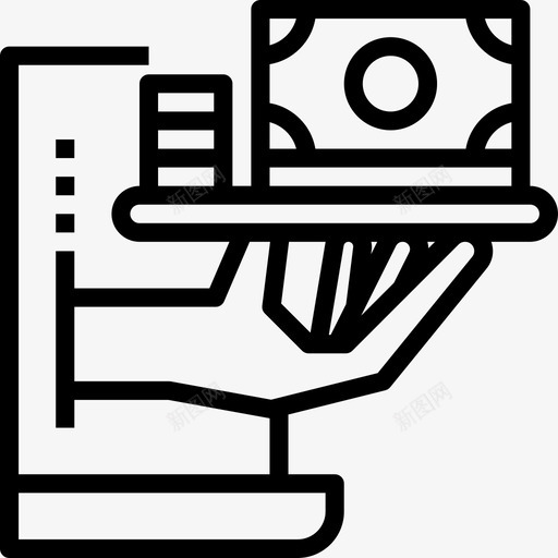 现金加密货币区块链线性图标svg_新图网 https://ixintu.com 加密货币区块链 现金 线性