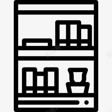 书柜家和生活9线性图标图标