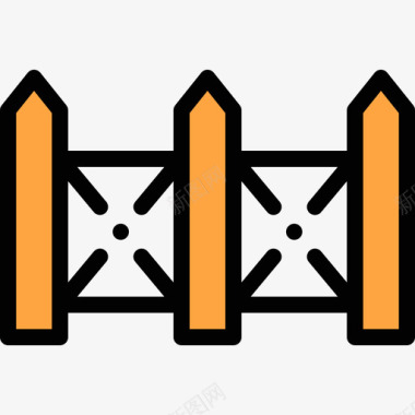 围栏动物园5线性颜色图标图标
