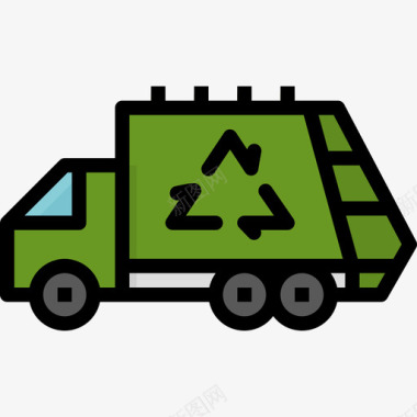 垃圾车生态92线性颜色图标图标