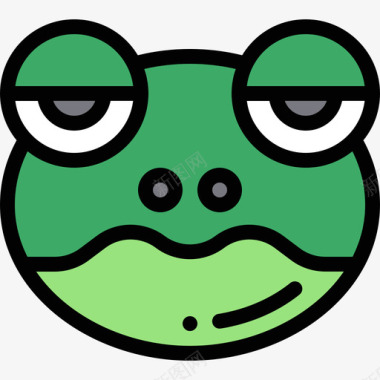 青蛙动物园5线性颜色图标图标