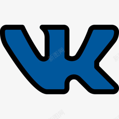 VK社交媒体图标3线性颜色图标