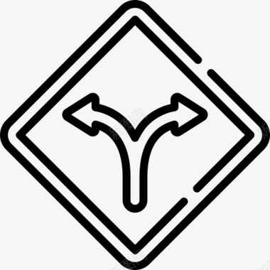 交通标志4号信号线形图标图标
