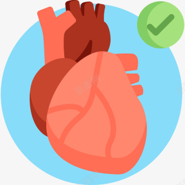 心脏积极生活方式7平坦图标图标