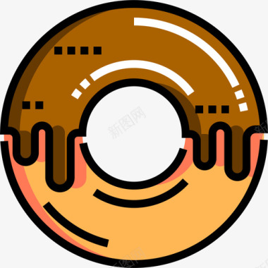 甜甜圈甜点糖果6线性颜色图标图标