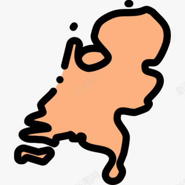 荷兰荷兰4线性颜色图标图标