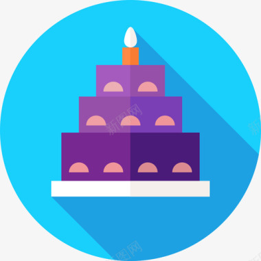 生日蛋糕派对庆祝7扁平图标图标