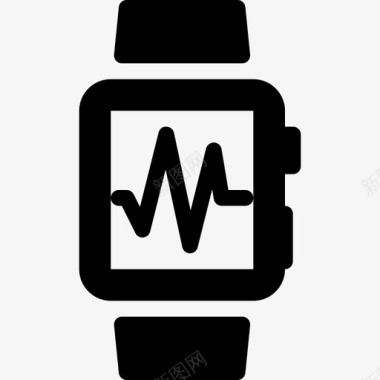 智能手表健康健身填充图标图标