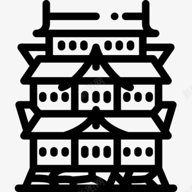 Kokyo地标古迹11座线性图标图标