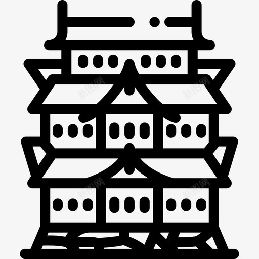 Kokyo地标古迹11座线性图标svg_新图网 https://ixintu.com Kokyo 地标古迹11座 线性