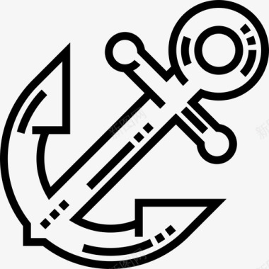 锚热带11线形图标图标