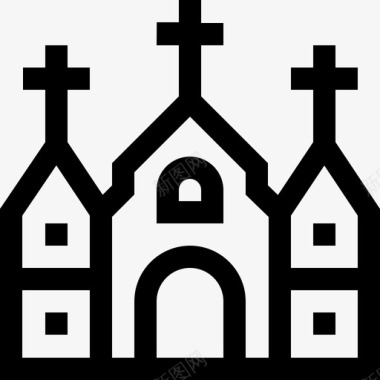荷兰教堂3直线图标图标