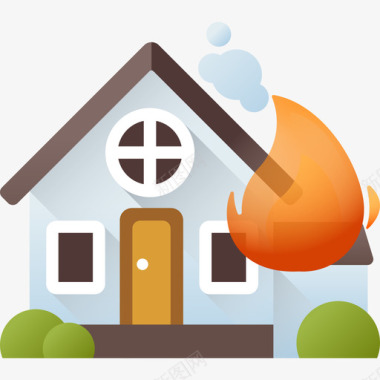 燃烧的房子房地产92彩色图标图标