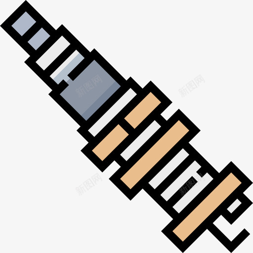 火花塞汽车维修16线性颜色图标svg_新图网 https://ixintu.com 汽车维修16 火花塞 线性颜色