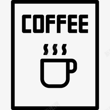 咖啡袋咖啡店48线性图标图标