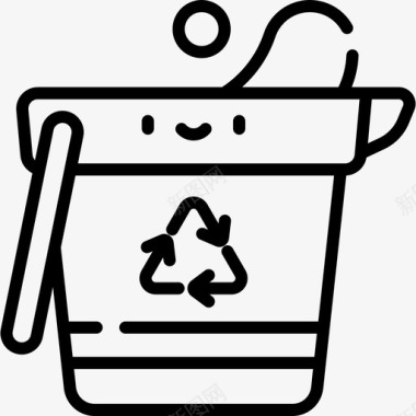 桶回收6线性图标图标