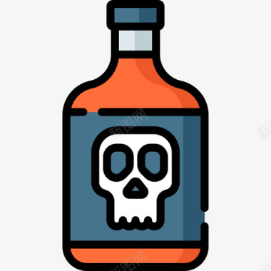 瓶子犯罪调查17线性颜色图标图标