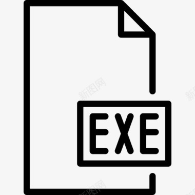 Exe文件和文件夹2线性图标图标
