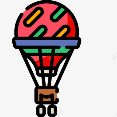热气球游行6线颜色图标图标