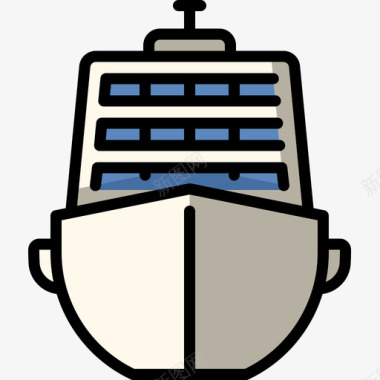 巡洋舰运输90线性颜色图标图标