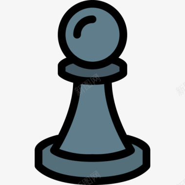 棋子休闲娱乐线条色彩图标图标