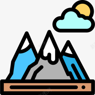 山风景46线性颜色图标图标
